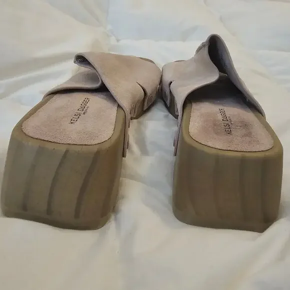Kelsi Dagger Brooklyn Blush Pink Suede Platform Clog Slide Sandals NWOT 9.5 - Picture 3 of 7
